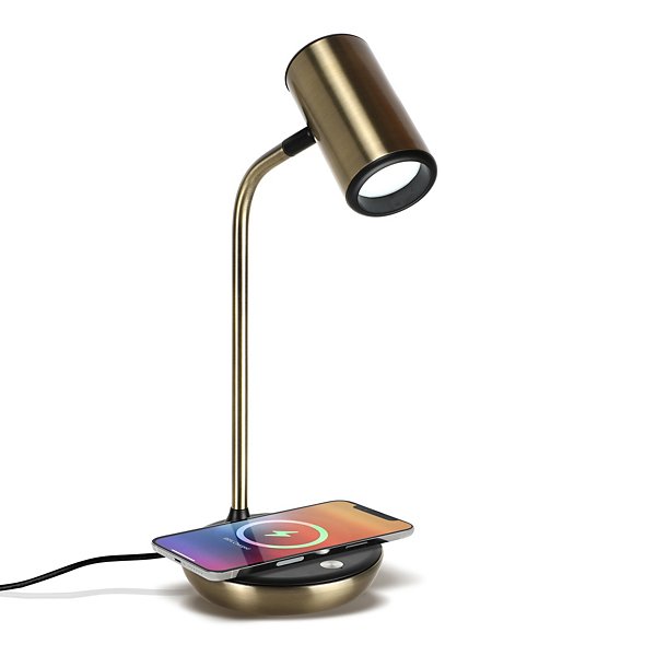 Ezra 16.5" LED Table Lamp with Wireless Charging Pad and Rotating Shade Shipped and sold by Brightech