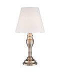 Thom Traditional Desk Lamp 19 1/4" High Brass Candlestick Touch On Off White Bell Shade for Bedroom Living Room Bedside Nightstand Office
